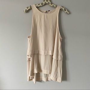 Free People tiered cream tank top